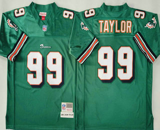 Men's Miami Dolphins #99 Jason Taylor Aqua 2006 Throwback Jersey