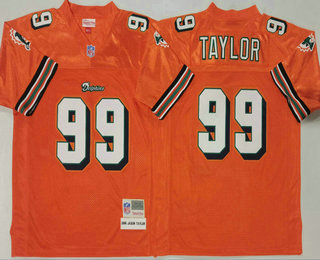 Men's Miami Dolphins #99 Jason Taylor Orange 2006 Throwback Jersey