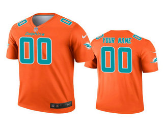 Men's Miami Dolphins Custom Orange Inverted Legend Jersey