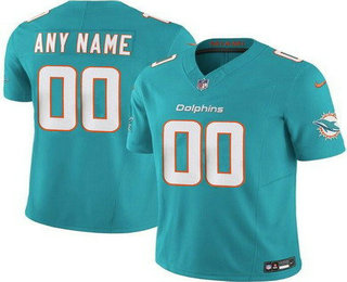 Men's Miami Dolphins Customized Limited Aqua FUSE Vapor Jersey