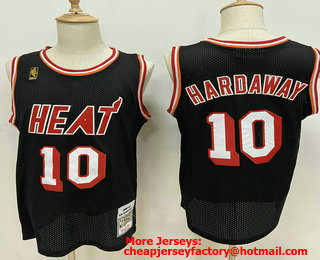 Men's Miami Heat #10 Tim Hardaway Black Hardwood Classics Soul Swingman Throwback Jersey