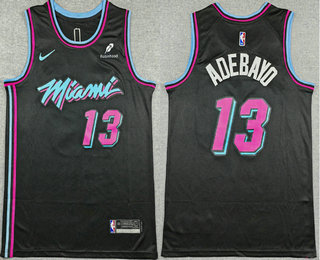 Men's Miami Heat #13 Bam Adebayo Black City Sponsor Swingman Jersey