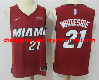 Men's Miami Heat #21 Hassan Whiteside Red 2017-2018 Nike Authentic Ultimate Software Stitched NBA Jersey