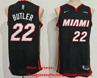 Men's Miami Heat #22 Jimmy Butler Black Icon Sponsor Swingman Jersey