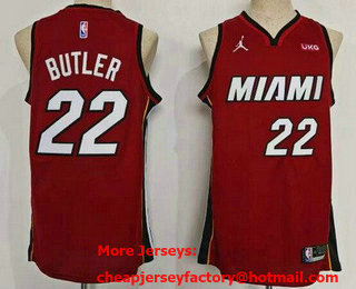 Men's Miami Heat #22 Jimmy Butler Red Icon Sponsor Swingman Jersey