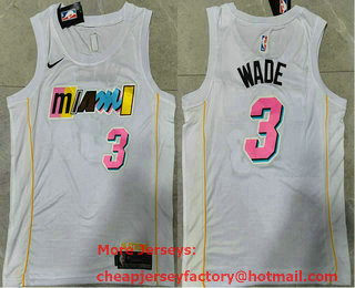 Men's Miami Heat #3 Dwyane Wade White Classic 2022 Icon Swingman Jersey
