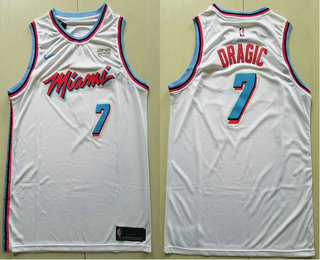 Men's Miami Heat #7 Goran Dragic White 2017-2018 Ultimate Software Stitched City Edition Jersey