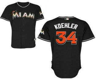 Men's Miami Marlins #34 Tom Koehler Black Stitched Baseball Jersey