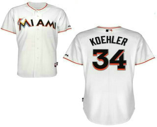 Men's Miami Marlins #34 Tom Koehler White Home Stitched Baseball Jersey