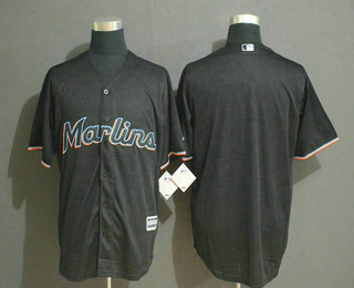 Men's Miami Marlins Blank NEW 2019 Black Stitched MLB Cool Base Jersey