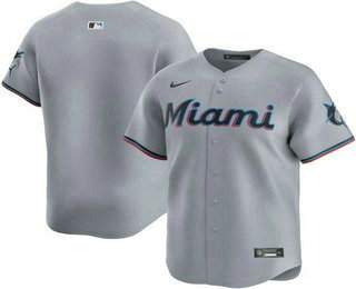 Men's Miami Marlins Customized Gray Limited Jersey