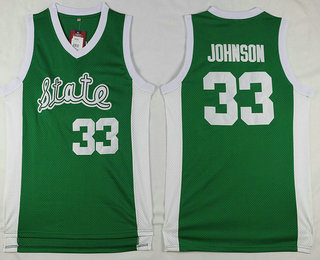 Men's Michigan State Spartans #33 Magic Johnson Green College Basketball Swingman Jersey