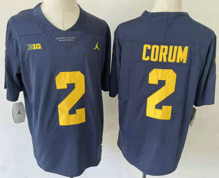 Men's Michigan Wolverines #2 Blake Corum Navy Blue 2022 Vapor Untouchable Stitched Jersey