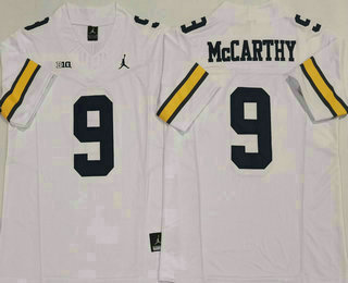 Men's Michigan Wolverines #9 JJ Mccarthy White FUSE College Football Jersey