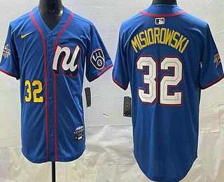 Men's Milwaukee Brewers #32 Jacob Misiorowski Blue 2025 All Star Limited Jersey