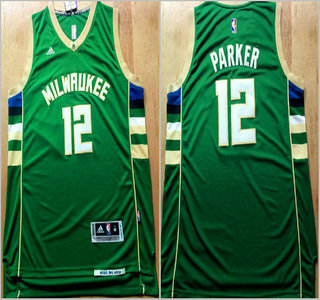 Men's Milwaukee Bucks #12 Jabari Parker Revolution 30 Swingman 2015 New Green Jersey