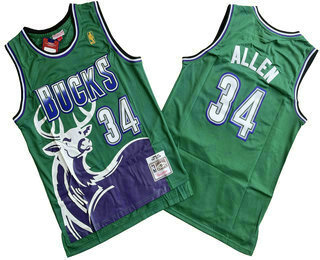 Men's Milwaukee Bucks #34 Giannis Antetokounmp 1996-97 ABA Hardwood Classic Green Throwback Jersey