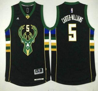 Men's Milwaukee Bucks #5 Michael Carter-Williams Revolution 30 Swingman 2015-16 Black Jersey