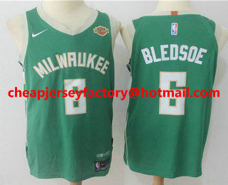 Men's Milwaukee Bucks #6 Eric Bledsoe Green 2017-2018 Nike Authentic Harley Davidson Stitched NBA Jersey
