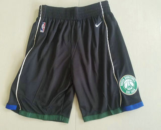 Men's Milwaukee Bucks Black 2017-2018 Nike Swingman Stitched NBA Shorts