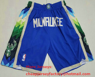Men's Milwaukee Bucks Blue 2022 City Just Don Shorts
