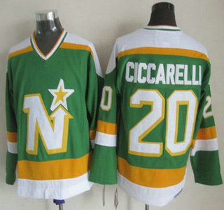 Men's Minnesota North Stars #20 Dino Ciccarelli 1988-89 Green CCM Vintage Throwback Jersey