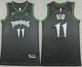 Men's Minnesota Timberwolves #11 Naz Reid Black Classic Sponsor Swingman Jersey