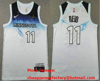Men's Minnesota Timberwolves #11 Naz Reid White 2024 City Edition Swingman Sponsor Stitched Jersey