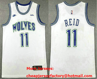Men's Minnesota Timberwolves #11 Naz Reid White Classic Icon Sponsor Swingman Jersey