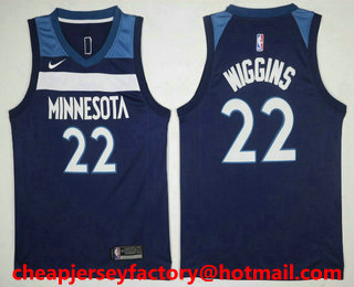 Men's Minnesota Timberwolves #22 Andrew Wiggins New Navy Blue 2017-2018 Nike Icon Edition Swingman Jersey