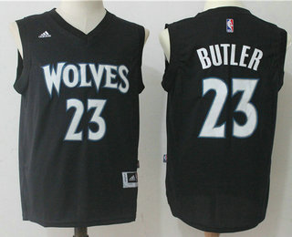 Men's Minnesota Timberwolves #23 Jimmy Butler All Black Stitched NBA Revolution 30 Swingman Jersey