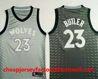 Men's Minnesota Timberwolves #23 Jimmy Butler Grey 2017-18 Nike City Edition Swingman Jersey