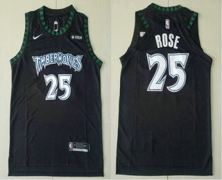 Men's Minnesota Timberwolves #25 Derrick Rose Black Nike Swingman Hardwood Classics Soul Authentic Fitbit Throwback Jersey