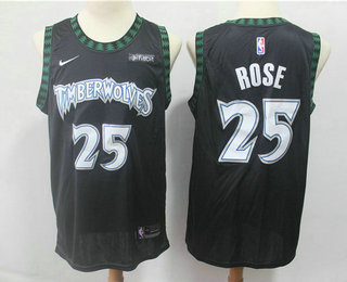 Men's Minnesota Timberwolves #25 Derrick Rose Black Nike Swingman Hardwood Classics Soul Swingman Fitbit Throwback Jersey