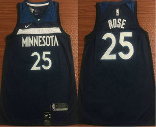 Men's Minnesota Timberwolves #25 Derrick Rose New Navy Blue 2017-2018 Nike Swingman Stitched NBA Jersey