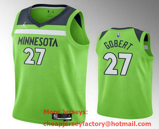 Men's Minnesota Timberwolves #27 Rudy Gobert Green 75th Anniversary Diamond 2022 Stitched Jersey