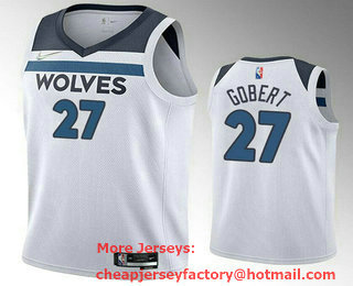Men's Minnesota Timberwolves #27 Rudy Gobert White 75th Anniversary Diamond 2022 Stitched Jersey