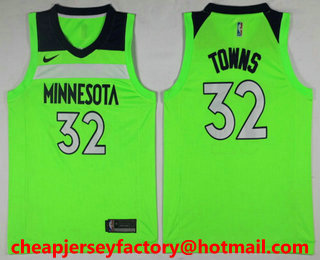 Men's Minnesota Timberwolves #32 Karl-Anthony Towns Green 2017-2018 Nike Icon Edition Swingman Jersey