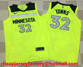 Men's Minnesota Timberwolves #32 Karl-Anthony Towns New Green AU 2017-2018 Nike Swingman Jersey