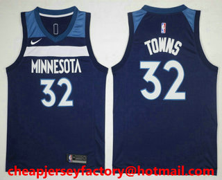 Men's Minnesota Timberwolves #32 Karl-Anthony Towns New Navy Blue 2017-2018 Nike Icon Edition Swingman Jersey