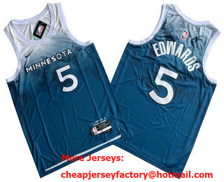 Men's Minnesota Timberwolves #5 Anthony Edwards Black 2023 City Icon Swingman Jersey