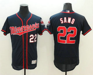 Men's Minnesota Twins #22 Miguel Sano Navy Blue 2016 Flexbase Baseball Jersey