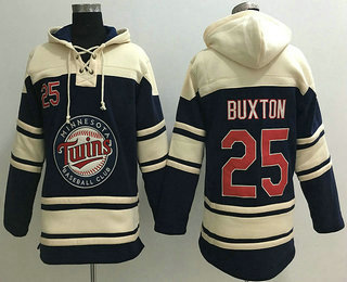 Men's Minnesota Twins #25 Byron Buxton Alternate Navy Blue MLB Hoody
