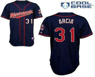 Men's Minnesota Twins #31 Oswaldo Arcia Navy Blue Stitched Baseball Jersey
