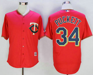 Men's Minnesota Twins #34 Kirby Puckett Red New Cool Base Jersey