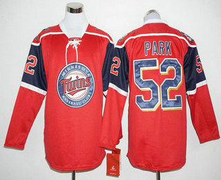 Men's Minnesota Twins #52 Byung-ho Park Red Long Sleeve Baseball Jersey