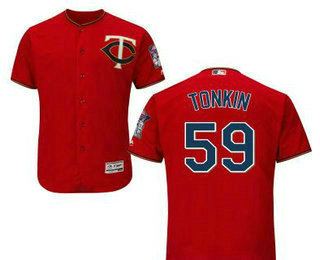 Men's Minnesota Twins #59 Michael Tonkin Red Stitched Baseball Jersey