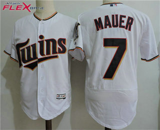 Men's Minnesota Twins #7 Joe Mauer White 2016 Flexbase Baseball Jersey