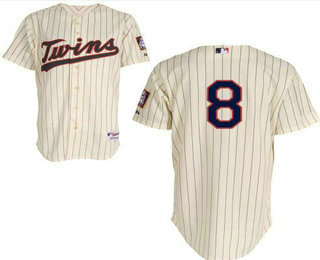Men's Minnesota Twins #8 Kurt Suzuki Cream Stitched Baseball Jersey