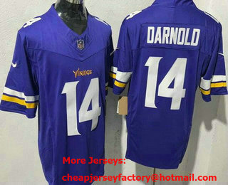 Men's Minnesota Vikings #14 Sam Darnold Limited Purple FUSE Vapor Jersey